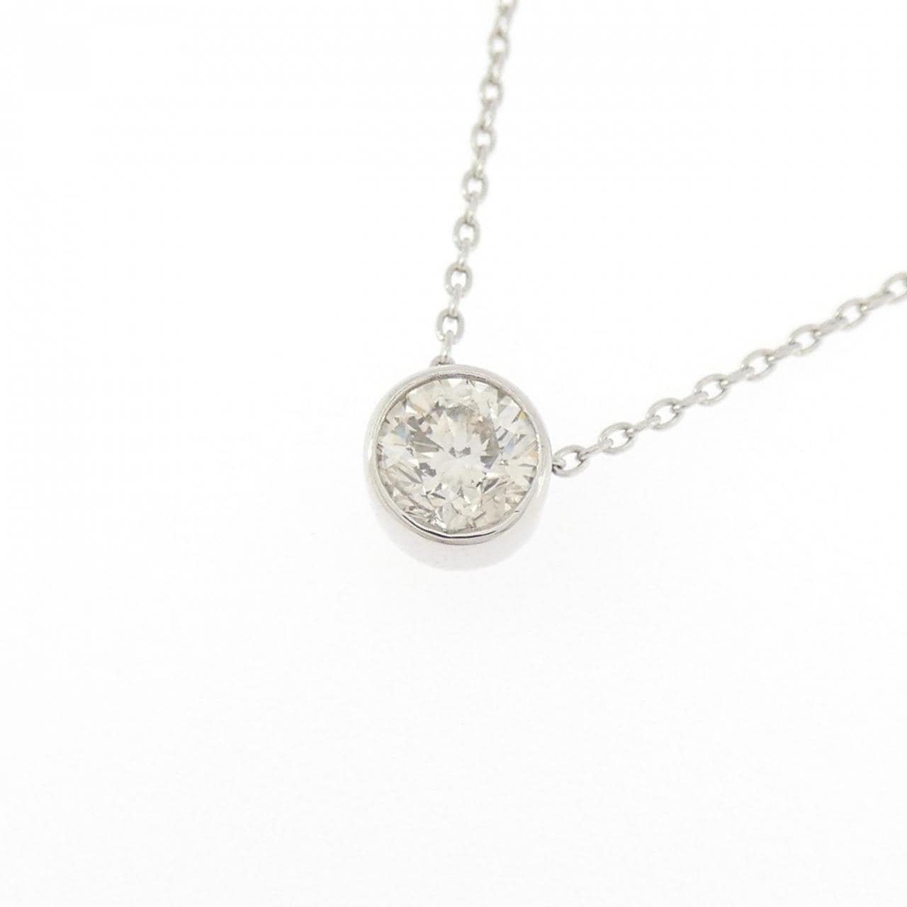 PT900/PT850 ソリティア ダイヤモンド ネックレス 0.30CT