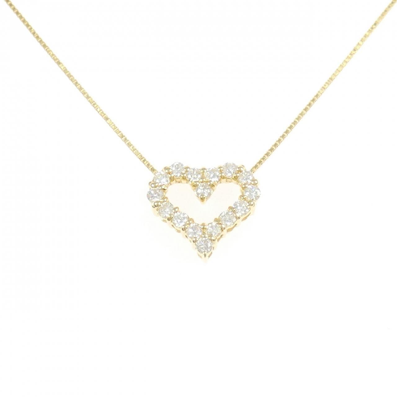 K18YG ハート ダイヤモンド ネックレス 0.50CT
