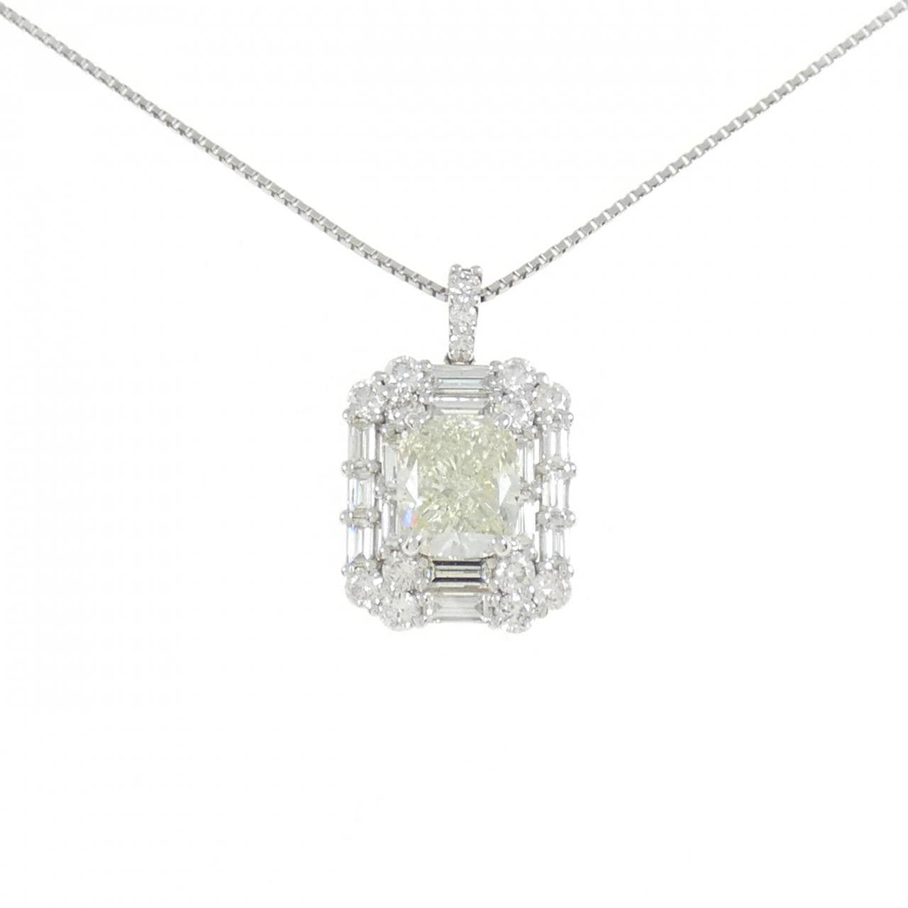 [BRAND NEW] PT Diamond Necklace 2.015CT VLY SI2 Fancy Cut