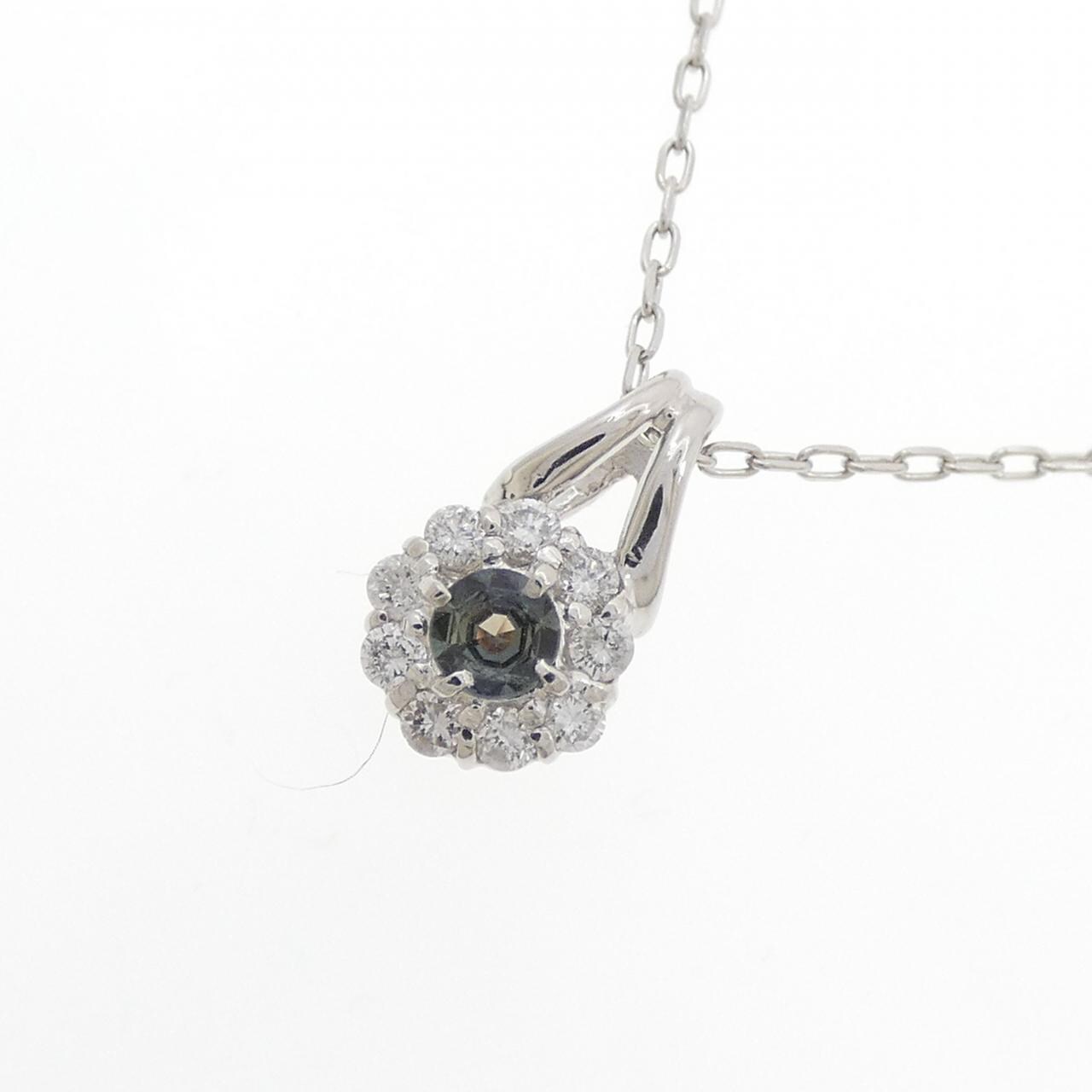 PT900/PT850 フラワー アレキサンドライト ネックレス 0.16CT