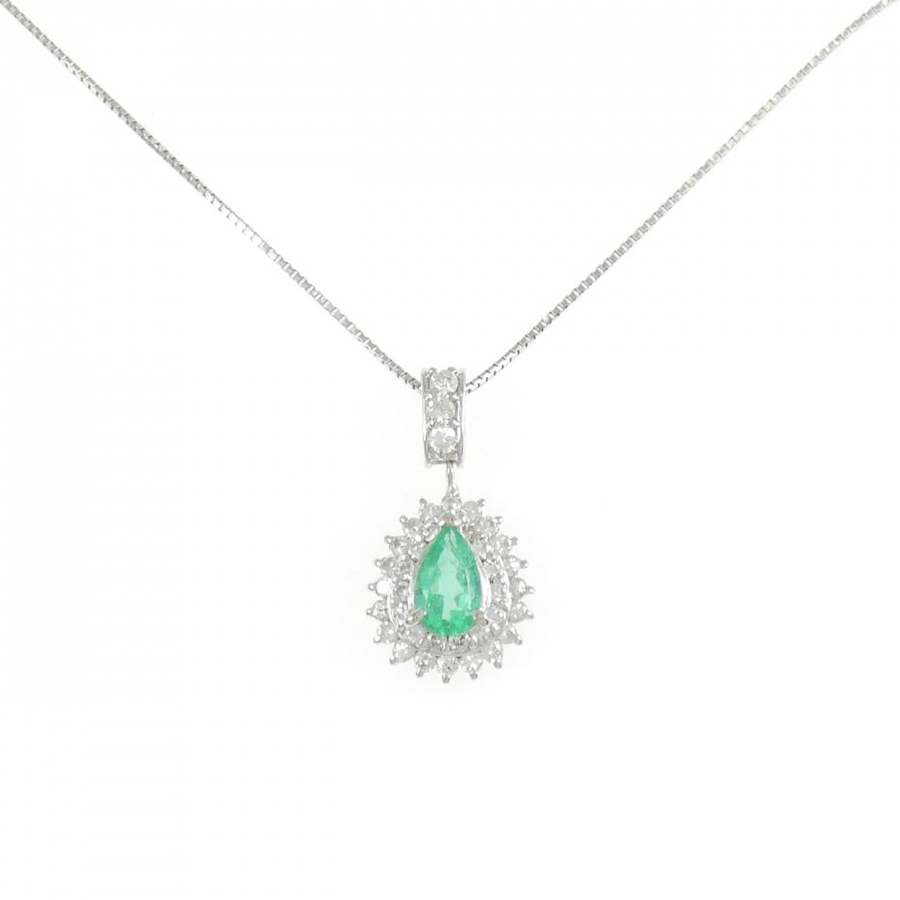 PT900/PT850 エメラルド ネックレス 0.52CT