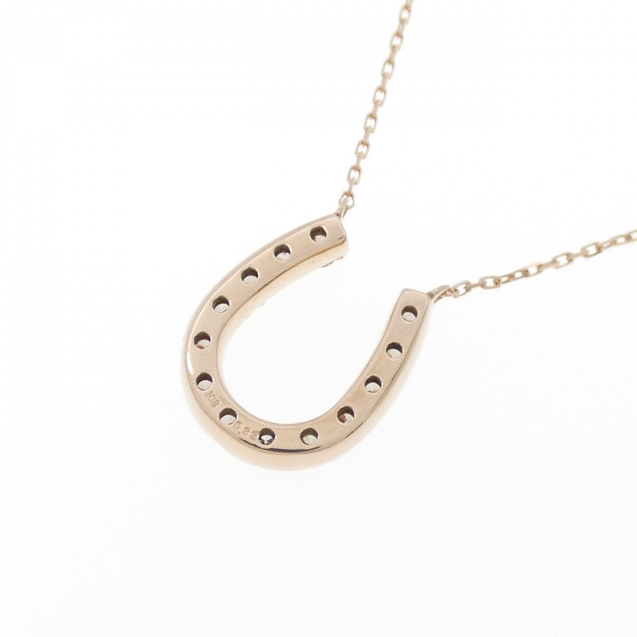 K18PG ホースシュー ダイヤモンド ネックレス 0.32CT