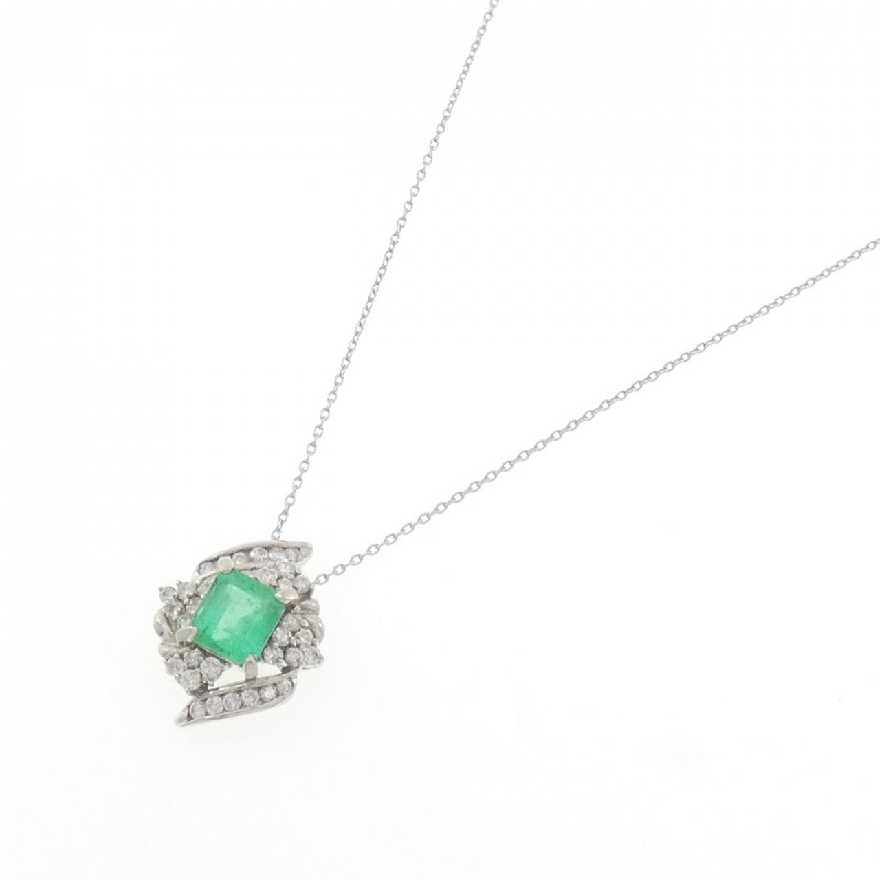 PT900/PT850 エメラルド ネックレス 1.23CT
