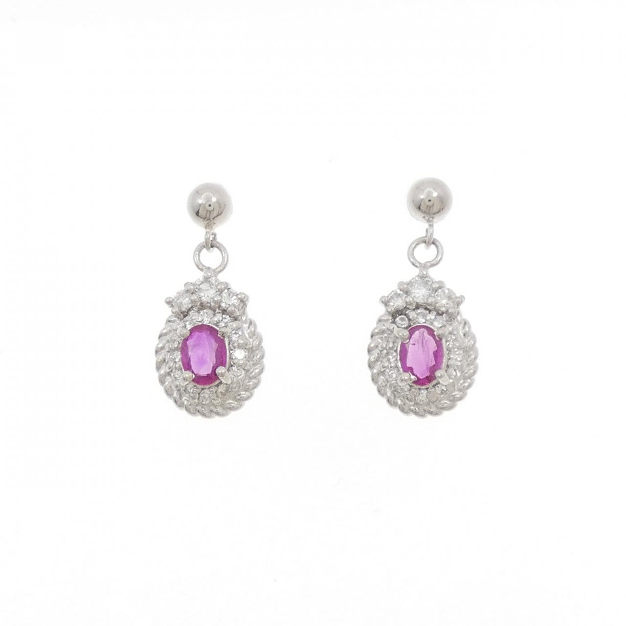 PT900 ルビー ピアス