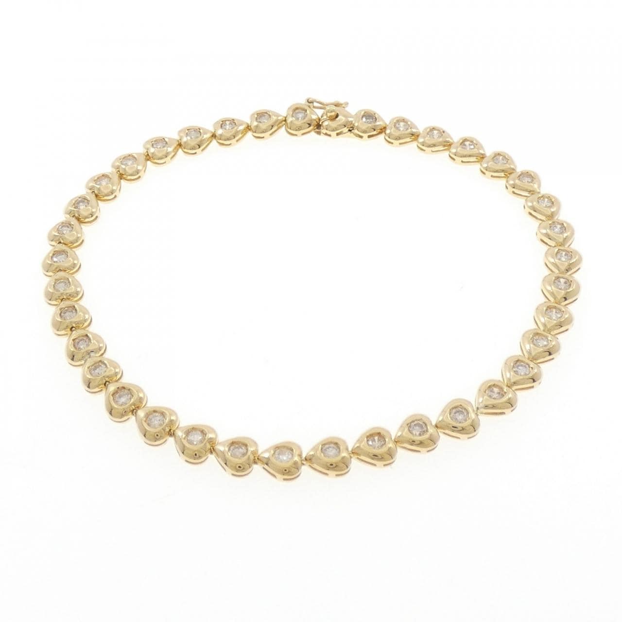 750YG ハート ダイヤモンド ブレスレット 1.11CT