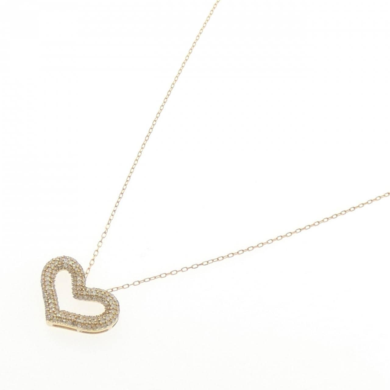K18YG パヴェ ダイヤモンド ネックレス 0.31CT