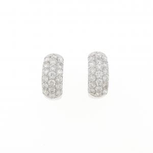 K18WG パヴェ ダイヤモンド ピアス 1.00CT
