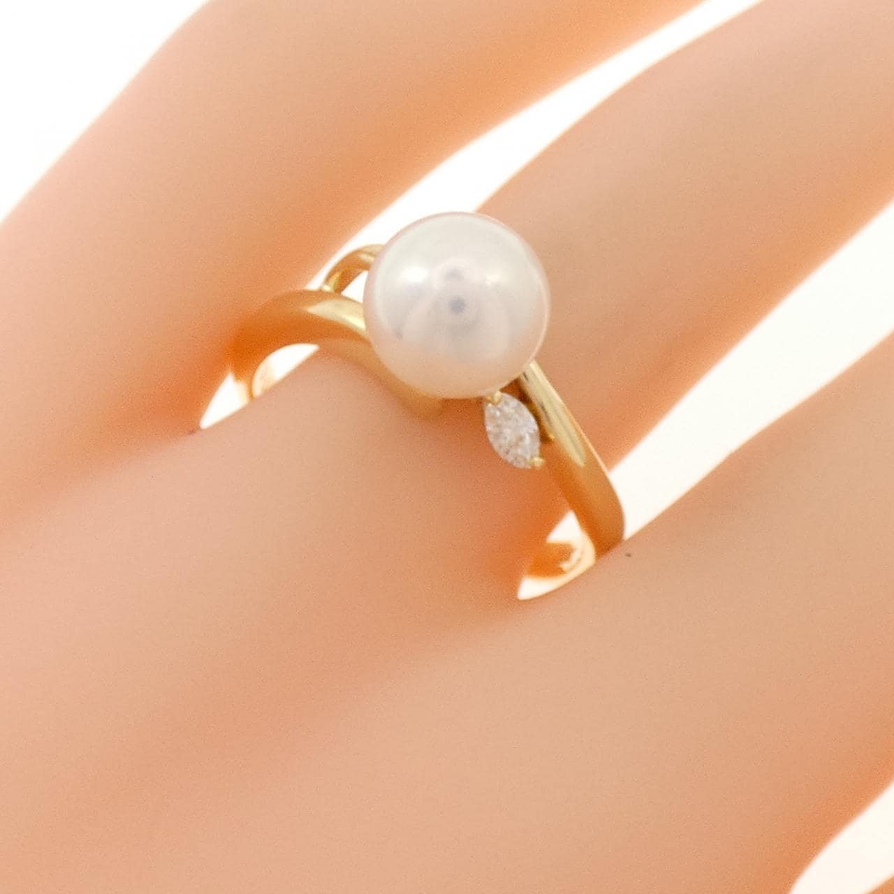 K18YG アコヤパール リング 8mm