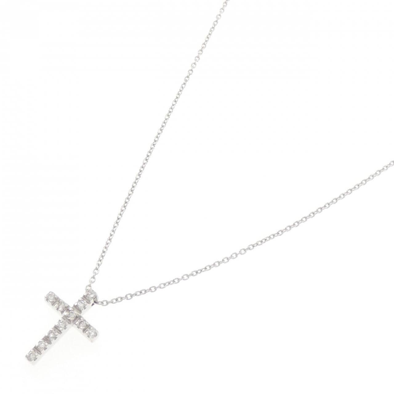 スタージュエリー クロス ダイヤモンド ネックレス 0.11CT