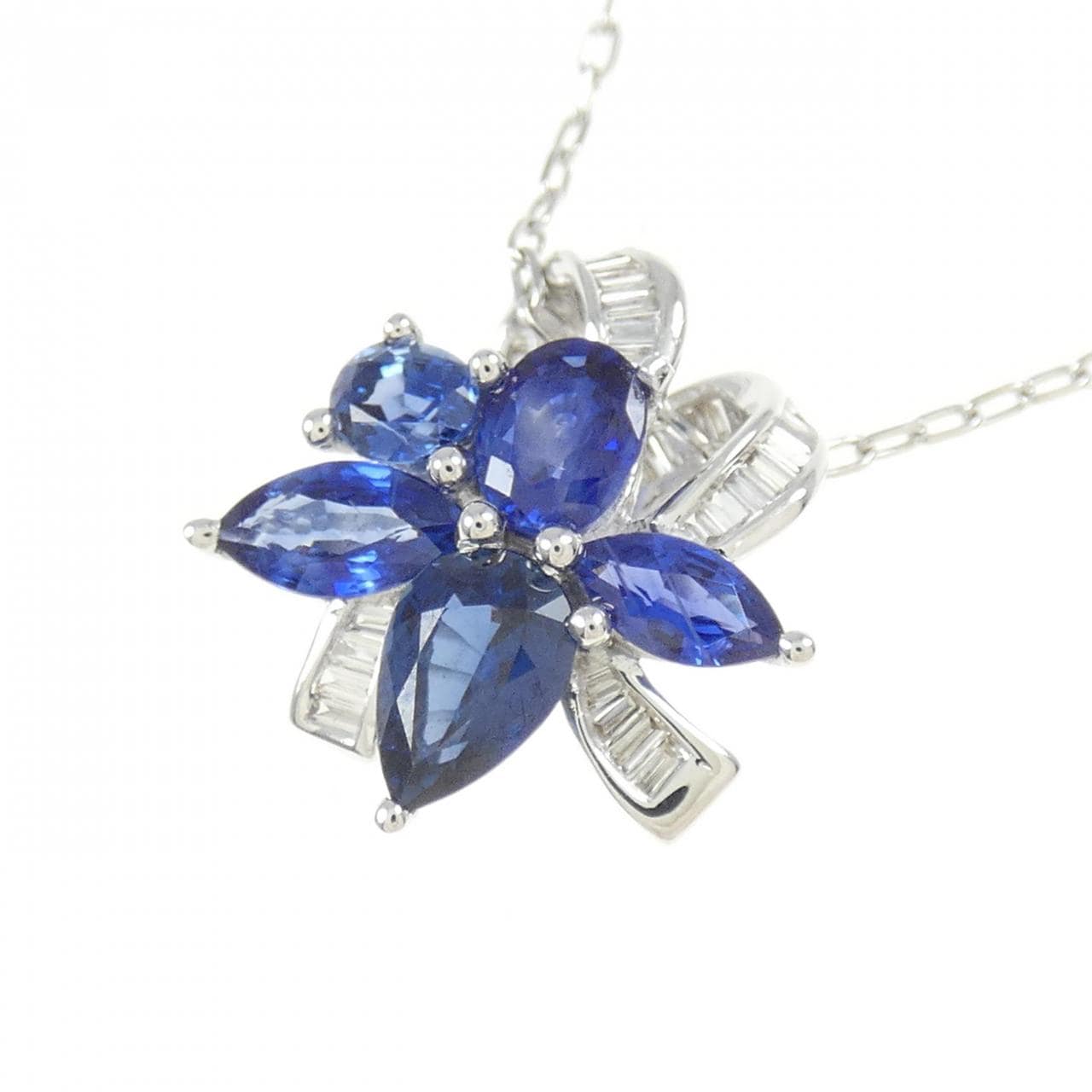 K18WG Sapphire Necklace 1.15CT
