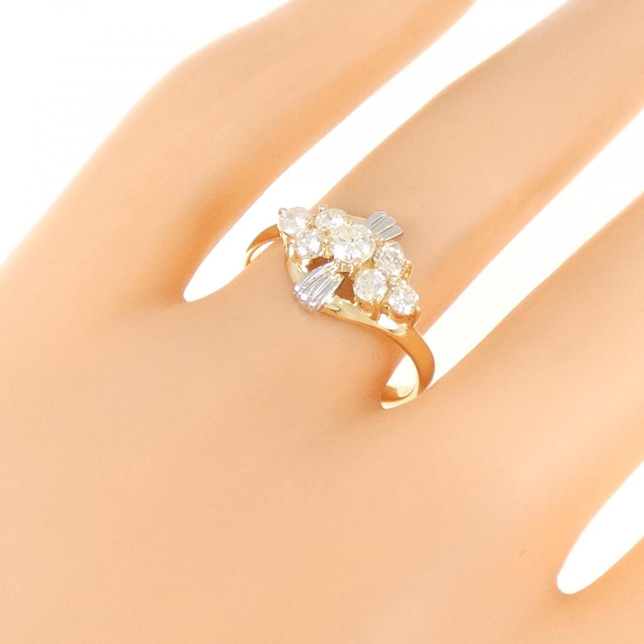 K18YG/PT900 ダイヤモンド リング 0.52CT