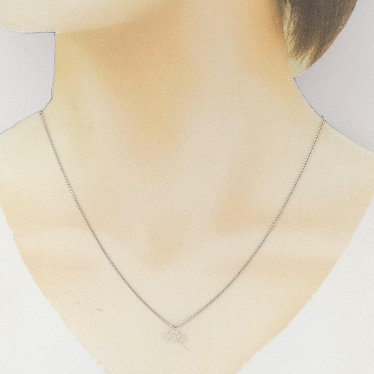 PT900/PT850 ソリティア ダイヤモンド ネックレス 0.30CT
