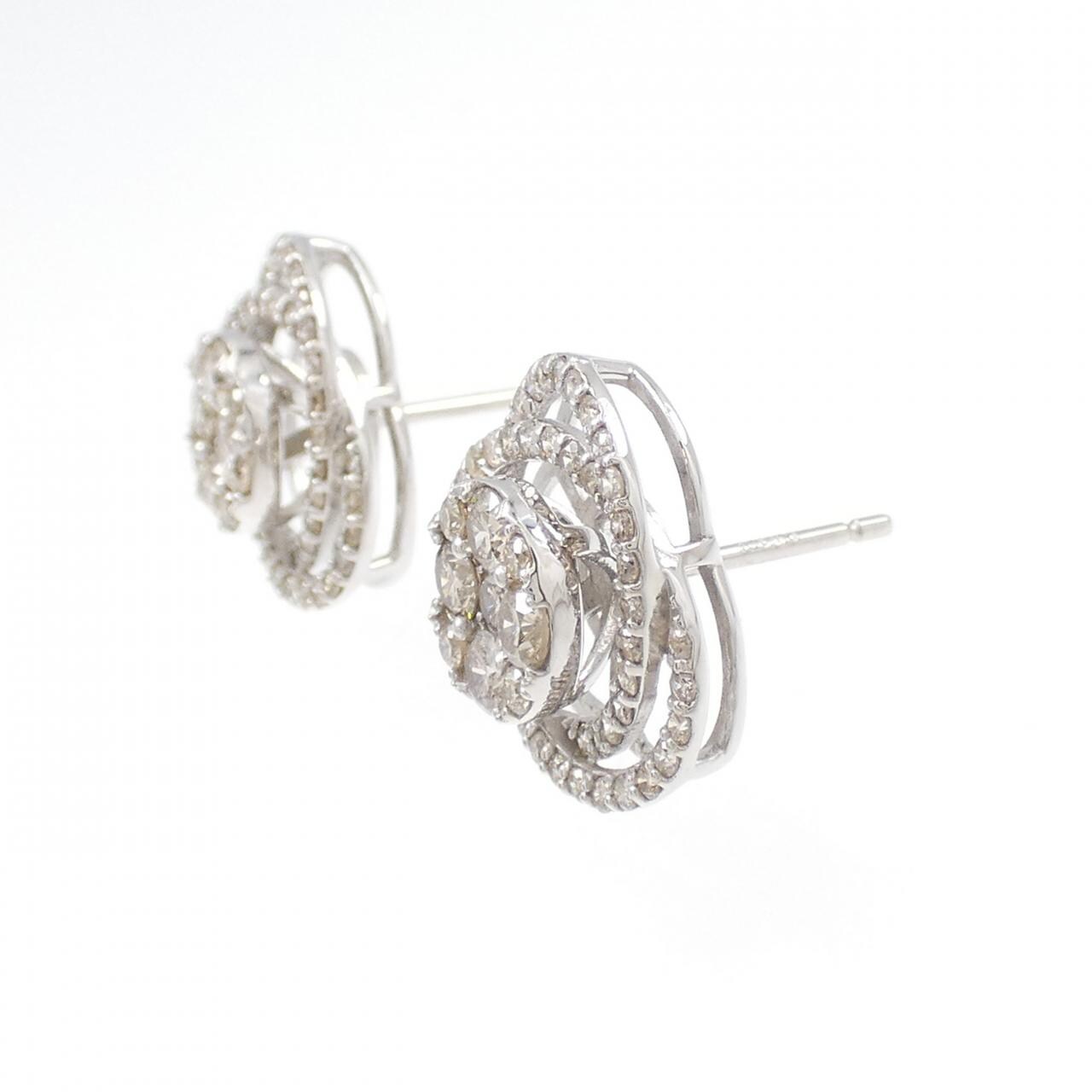 K18WG ダイヤモンド ピアス 1.40CT