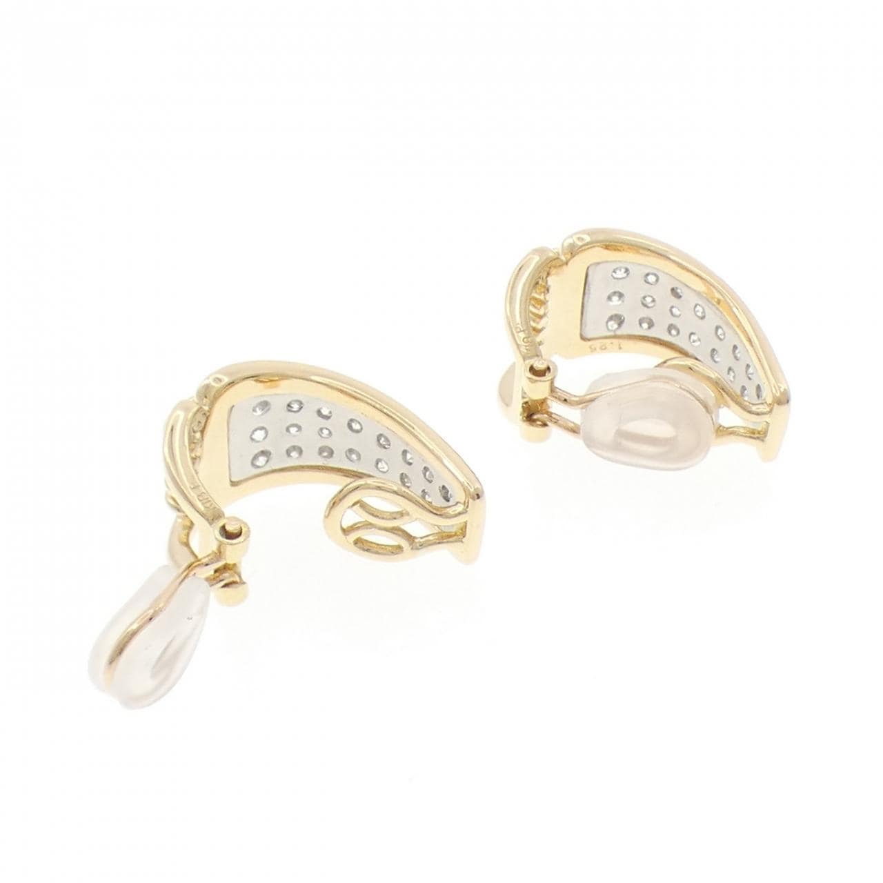 K18YG/PT ダイヤモンド イヤリング 1.25CT