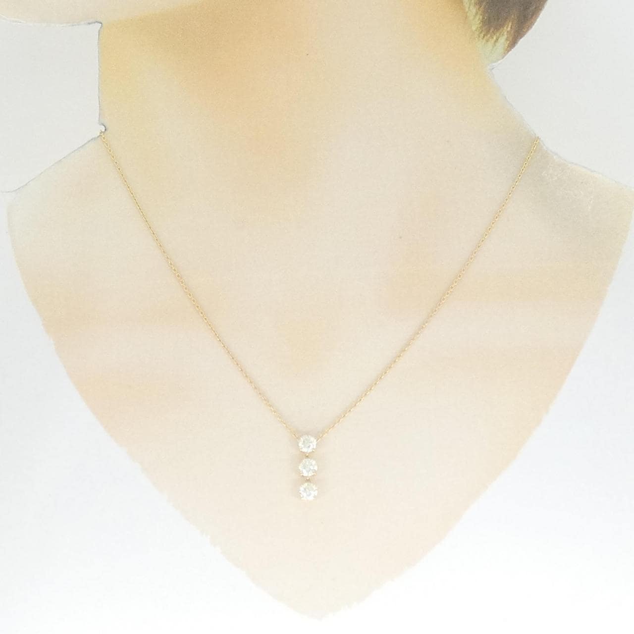 【リメイク】K18YG ダイヤモンド ネックレス 0.317CT 0.312CT 0.324CT VLY SI1 VG-GOOD