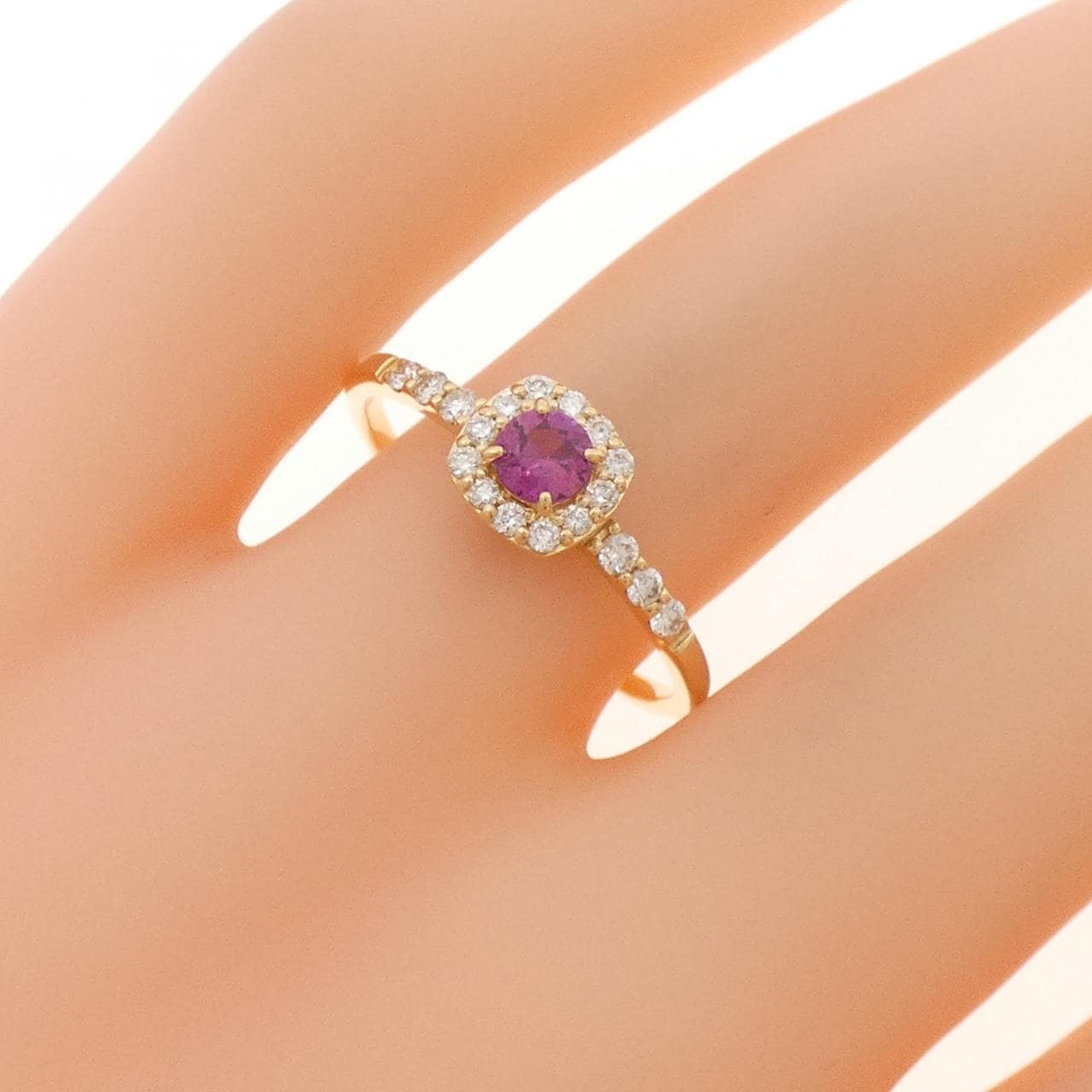 K18YG ルビー リング 0.25CT