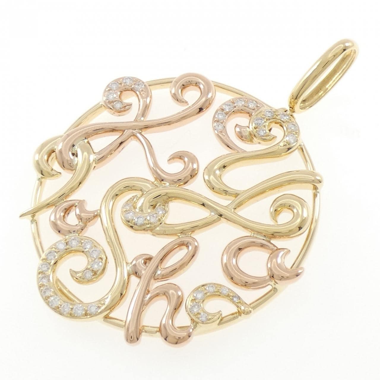 K18YG/K18PG ダイヤモンド ペンダント 0.79CT