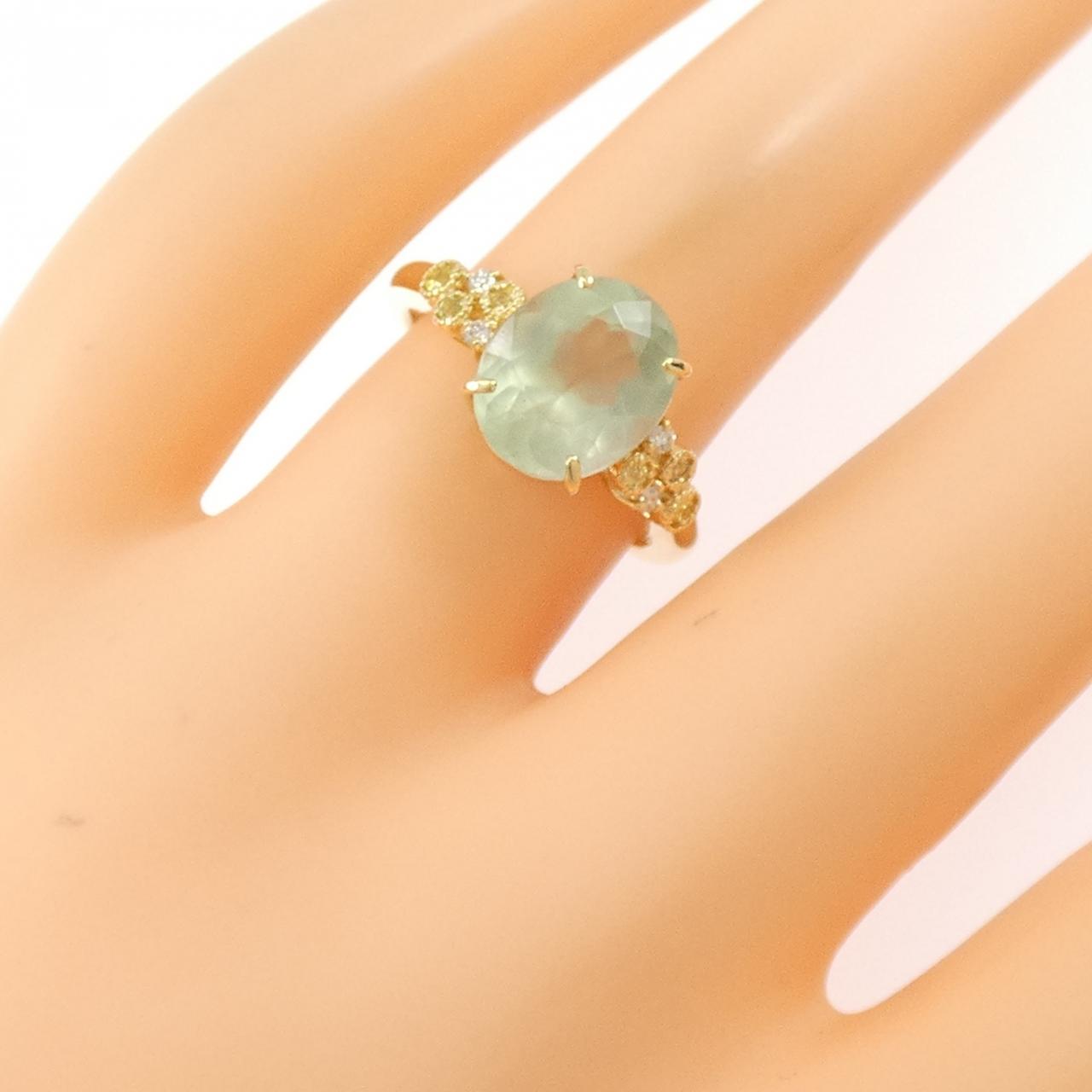 K18YG プレーナイト リング 2.91CT