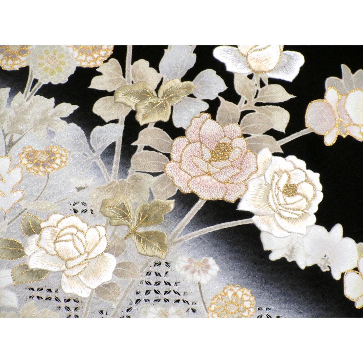 訪問着　友禅金彩加工　ボカシ染刺繍入り