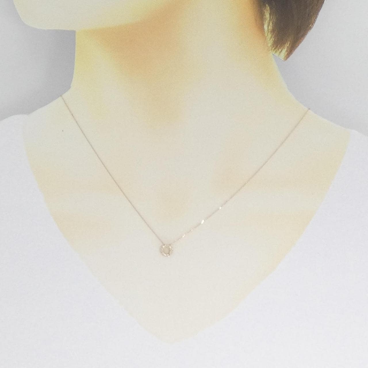 [BRAND NEW] K18YG Diamond necklace 0.10CT