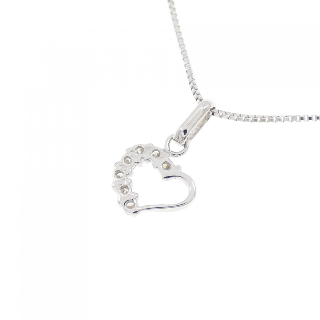 K18WG ハート ダイヤモンド ネックレス 0.05CT