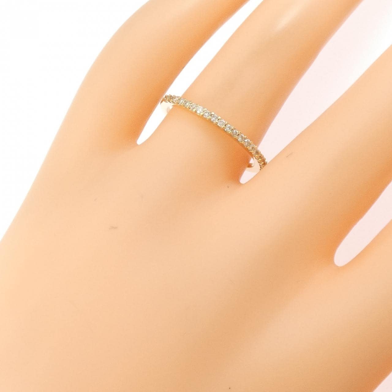 K18YG ハーフエタニティ ダイヤモンド リング