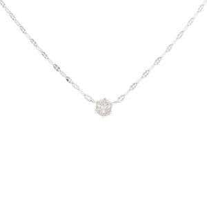 K18WG ソリティア ダイヤモンド ネックレス 0.305CT