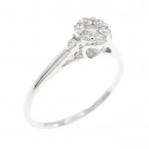 750WG フラワー ダイヤモンド リング