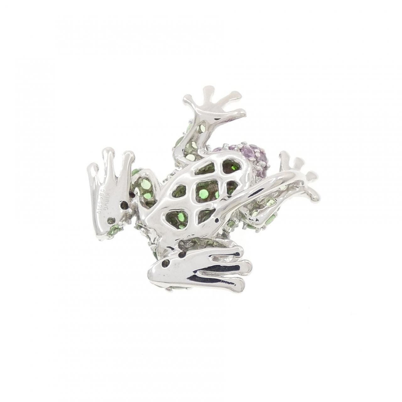 K18WG フロッグ グリーンガーネット ペンダント 0.84CT