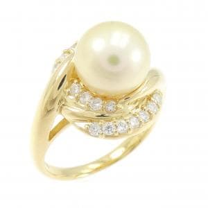 K18YG 白蝶パール リング 9.2mm