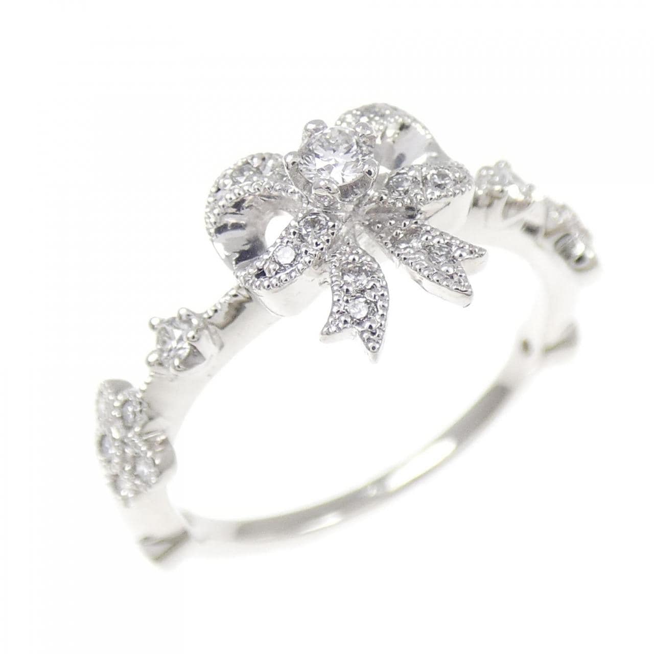 PT900 リボン ダイヤモンド リング 0.18CT