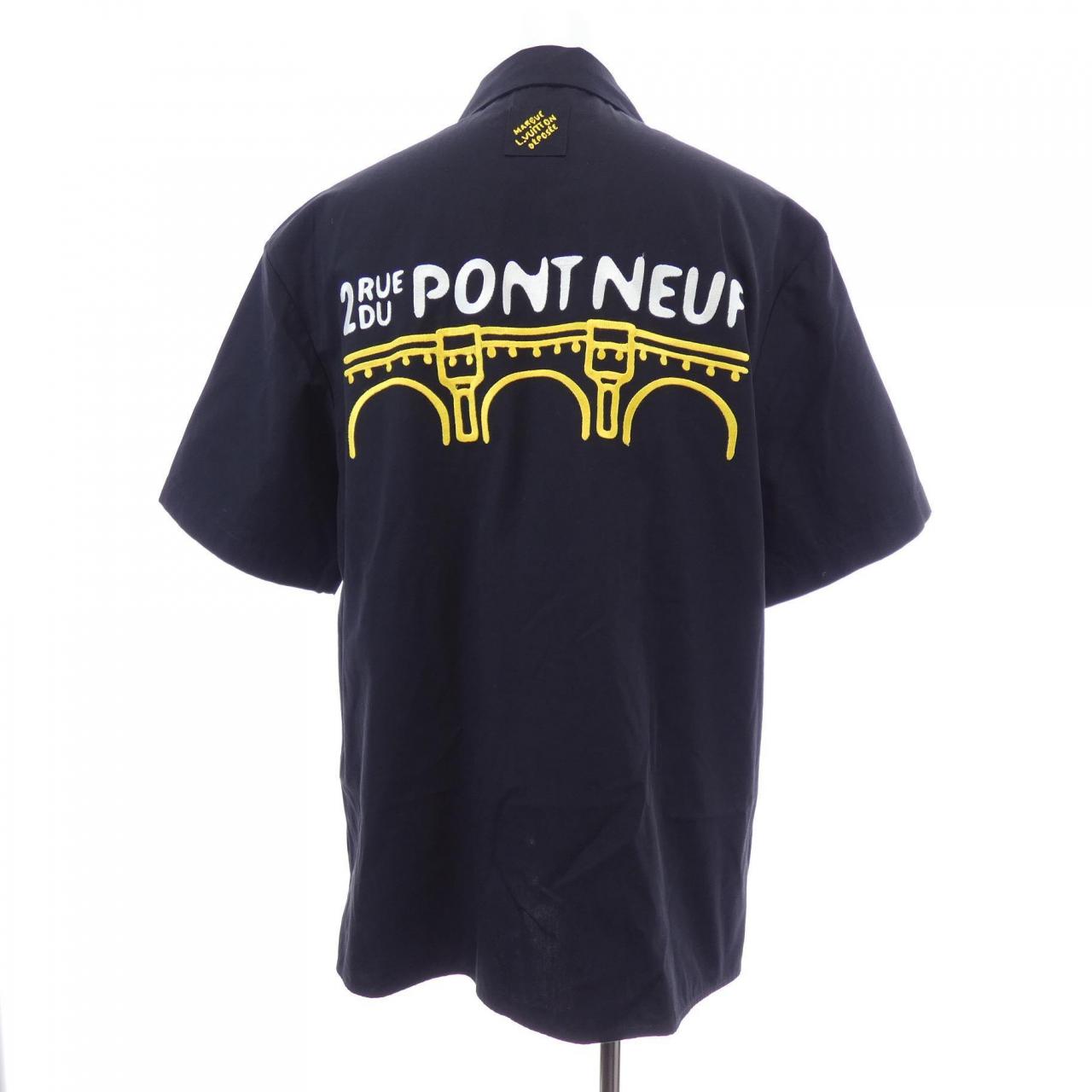 ルイヴィトン LOUIS VUITTON オープンカラーショートスリーブコットンシャツ HQS95WIKE S／Sシャツ