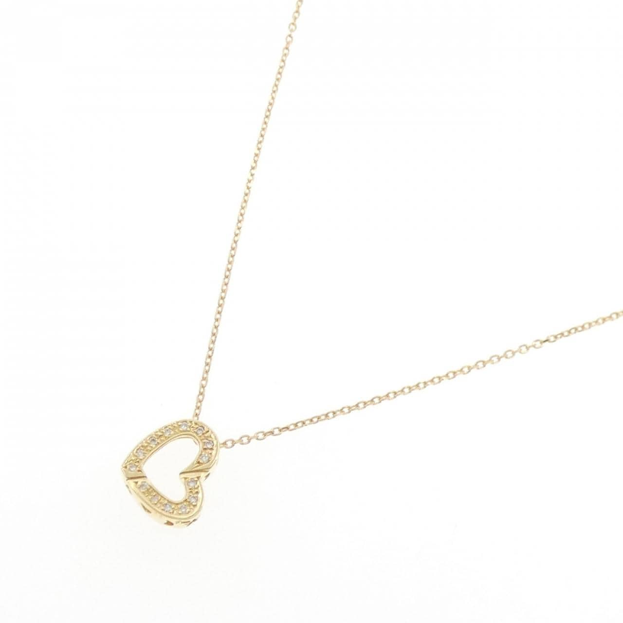 K18YG ハート ダイヤモンド ネックレス 0.09CT
