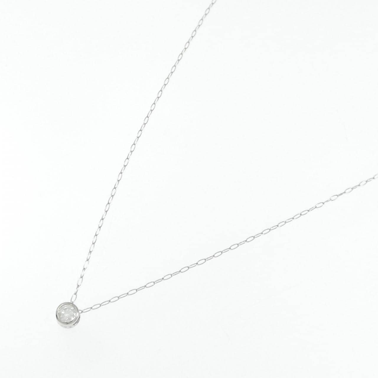 PT900/PT850 ソリティア ダイヤモンド ネックレス 0.08CT