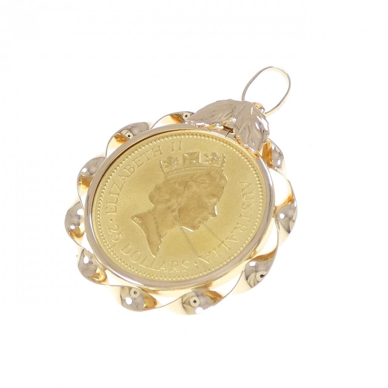 K18YG(枠) コイン ペンダント