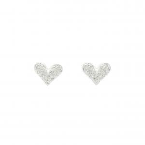 K18WG ハート ダイヤモンド ピアス 0.24CT
