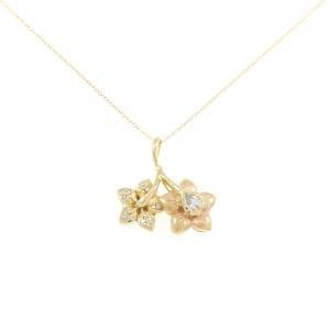 K18YG フラワー ダイヤモンド ネックレス 0.24CT