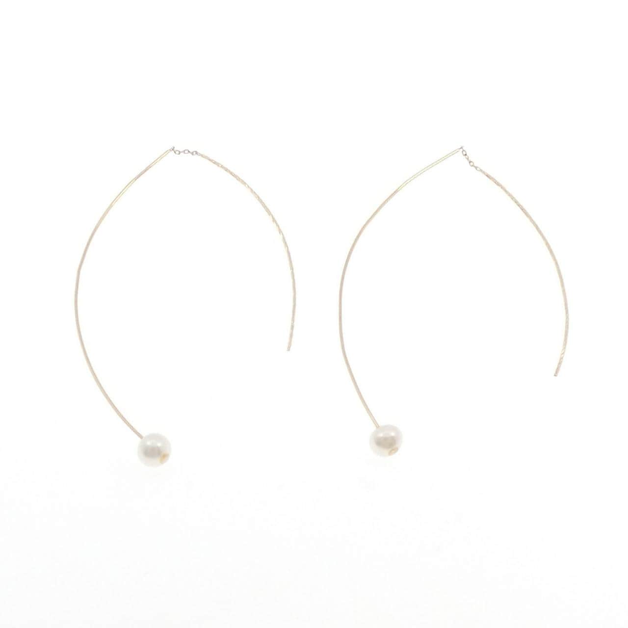 アガット 淡水パール ピアス 6.3mm