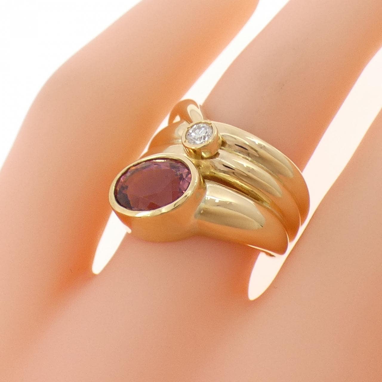 K18YG トルマリン リング 2.037CT