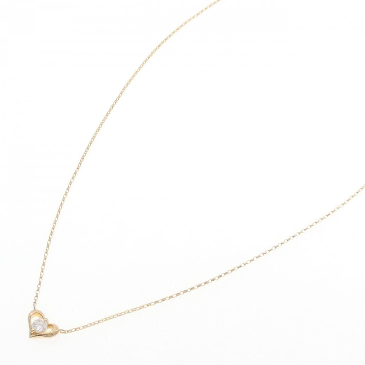 K18YG ハート ダイヤモンド ネックレス 0.13CT