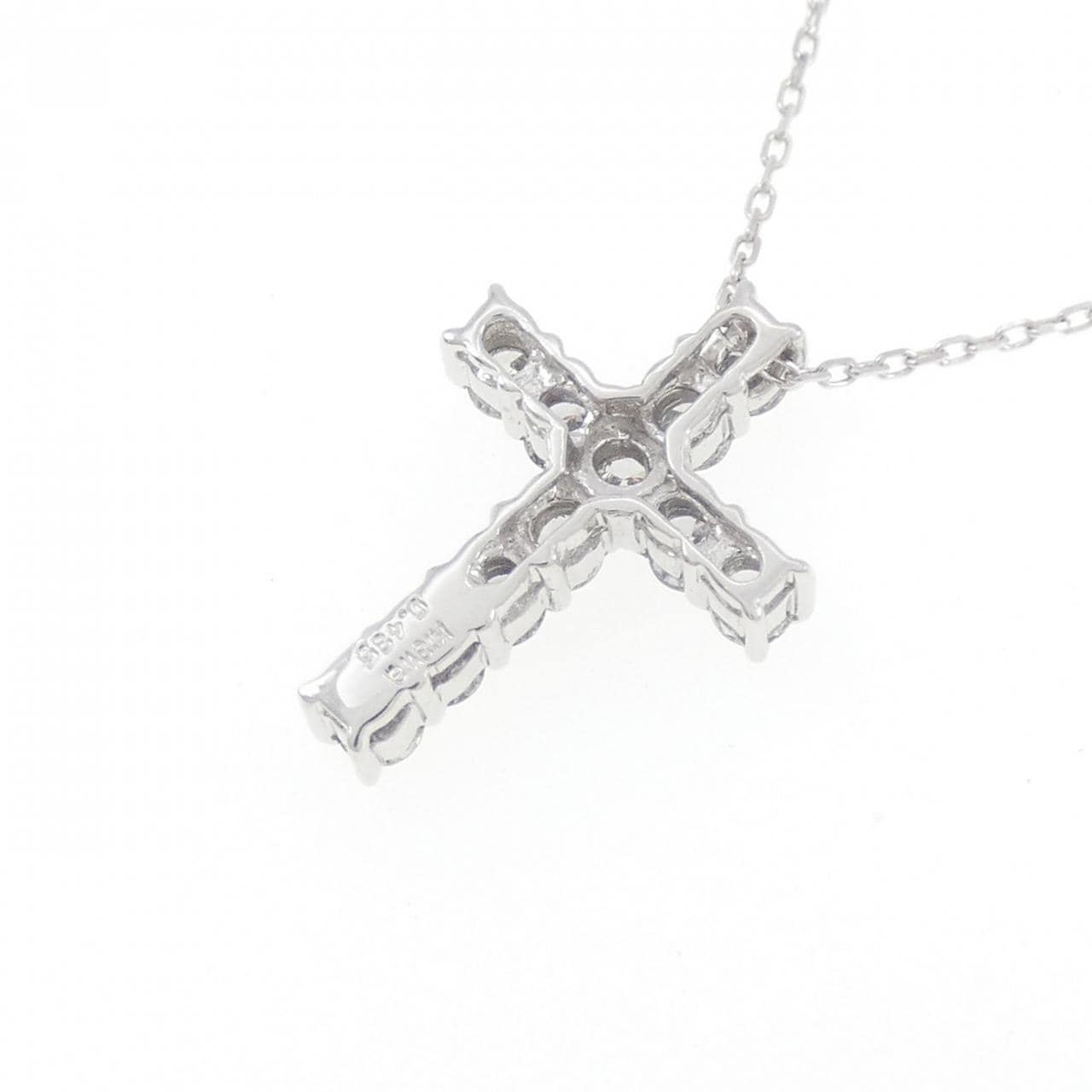 K18WG クロス ダイヤモンド ネックレス 0.435CT