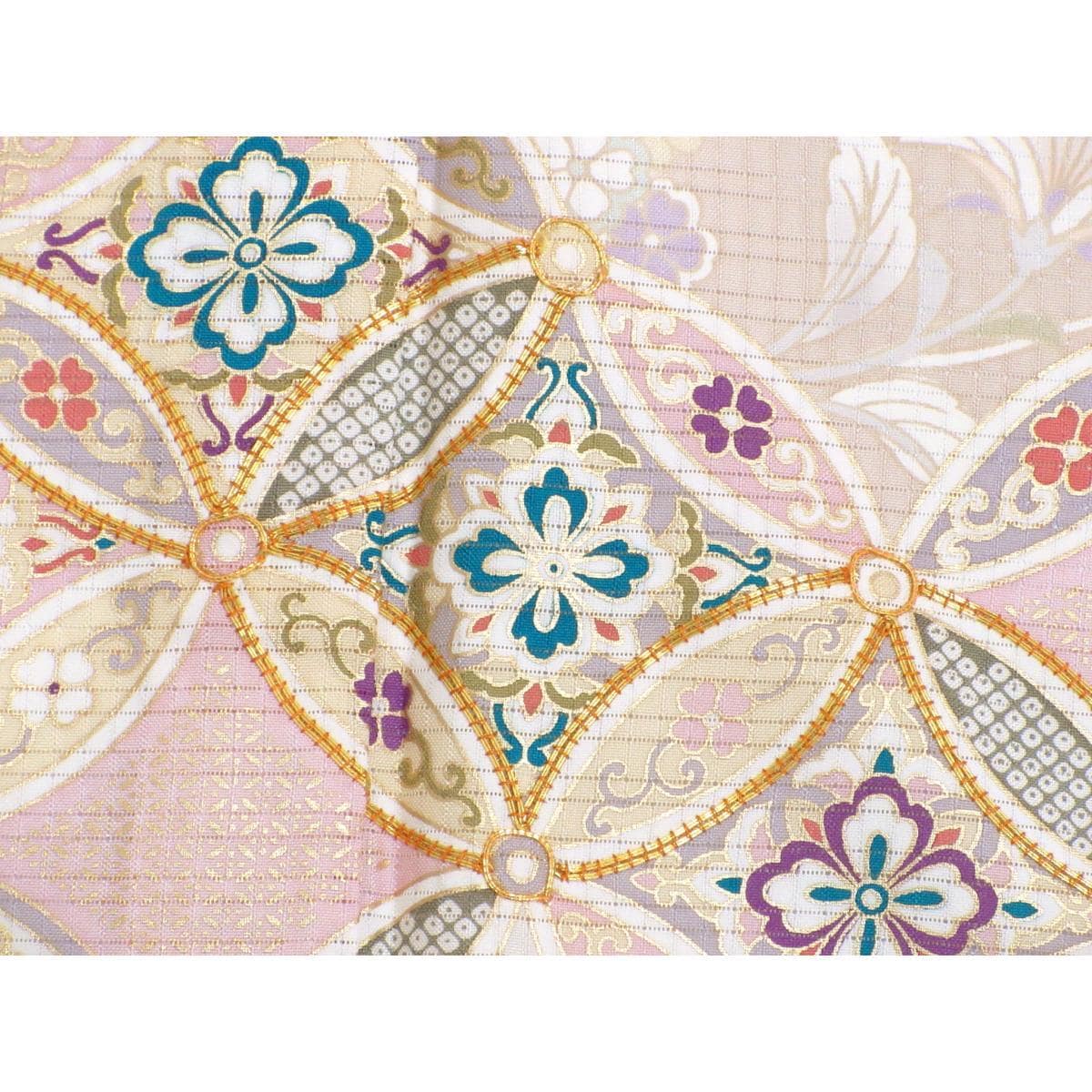 単衣　変わり絽織訪問着　友禅金彩加工　刺繍入りボカシ染