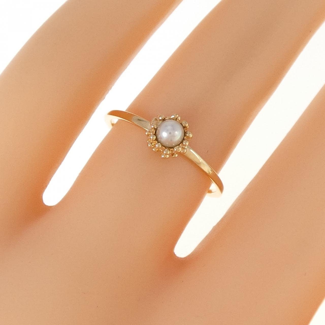 K18YG アコヤパール リング 3mm