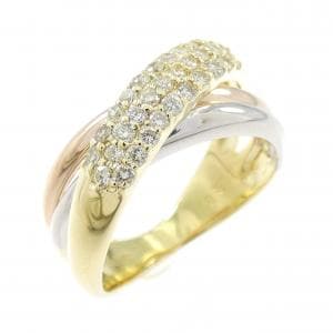 K18YG/PT900/K18PG ダイヤモンド リング 0.31CT