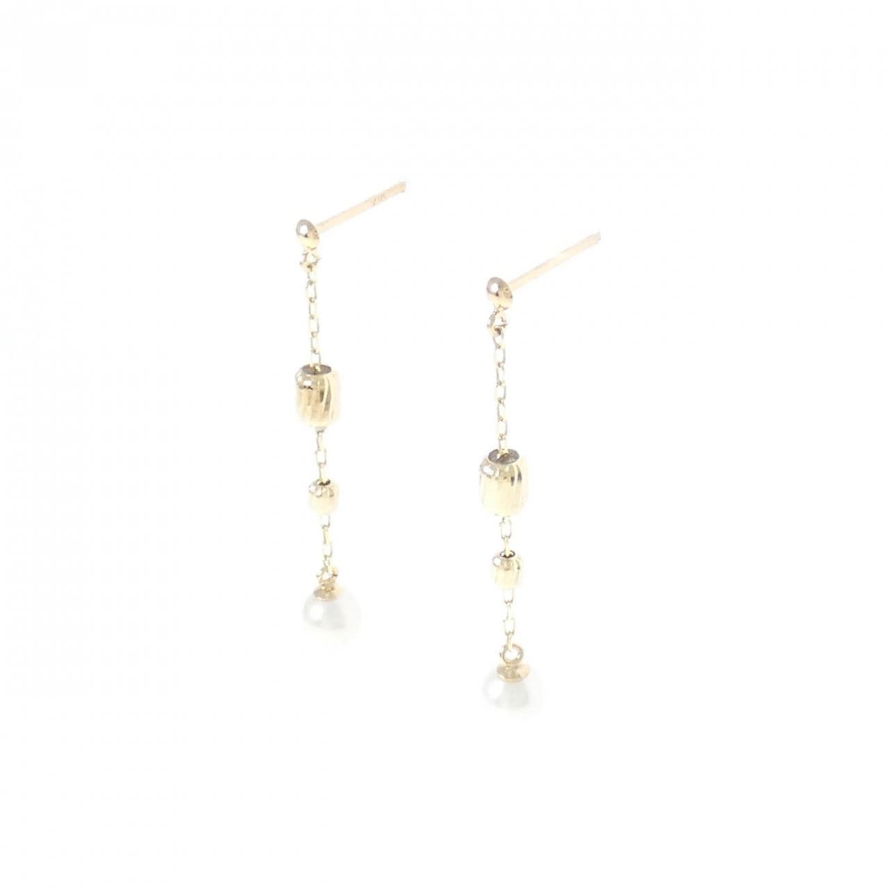 [BRAND NEW] K10YG freshwater pearl earrings 3.9mm