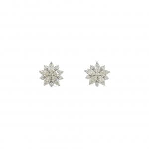 【新品】PT900 フラワー ダイヤモンド ピアス 0.50CT