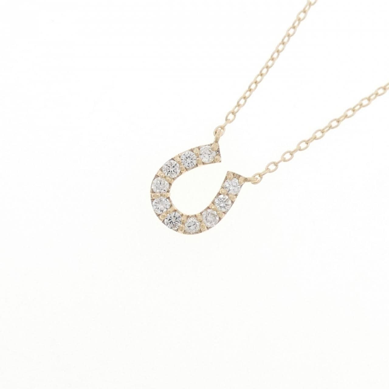 【リメイク】K10YG ホースシュー ダイヤモンド ネックレス 0.15CT