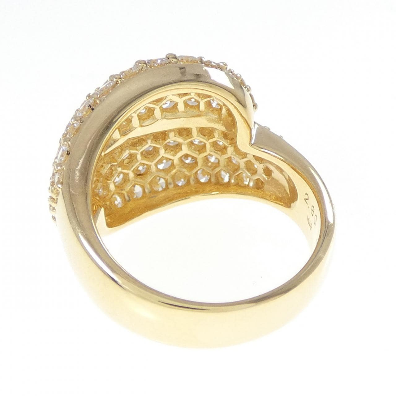 K18YG パヴェ ダイヤモンド リング 2.80CT