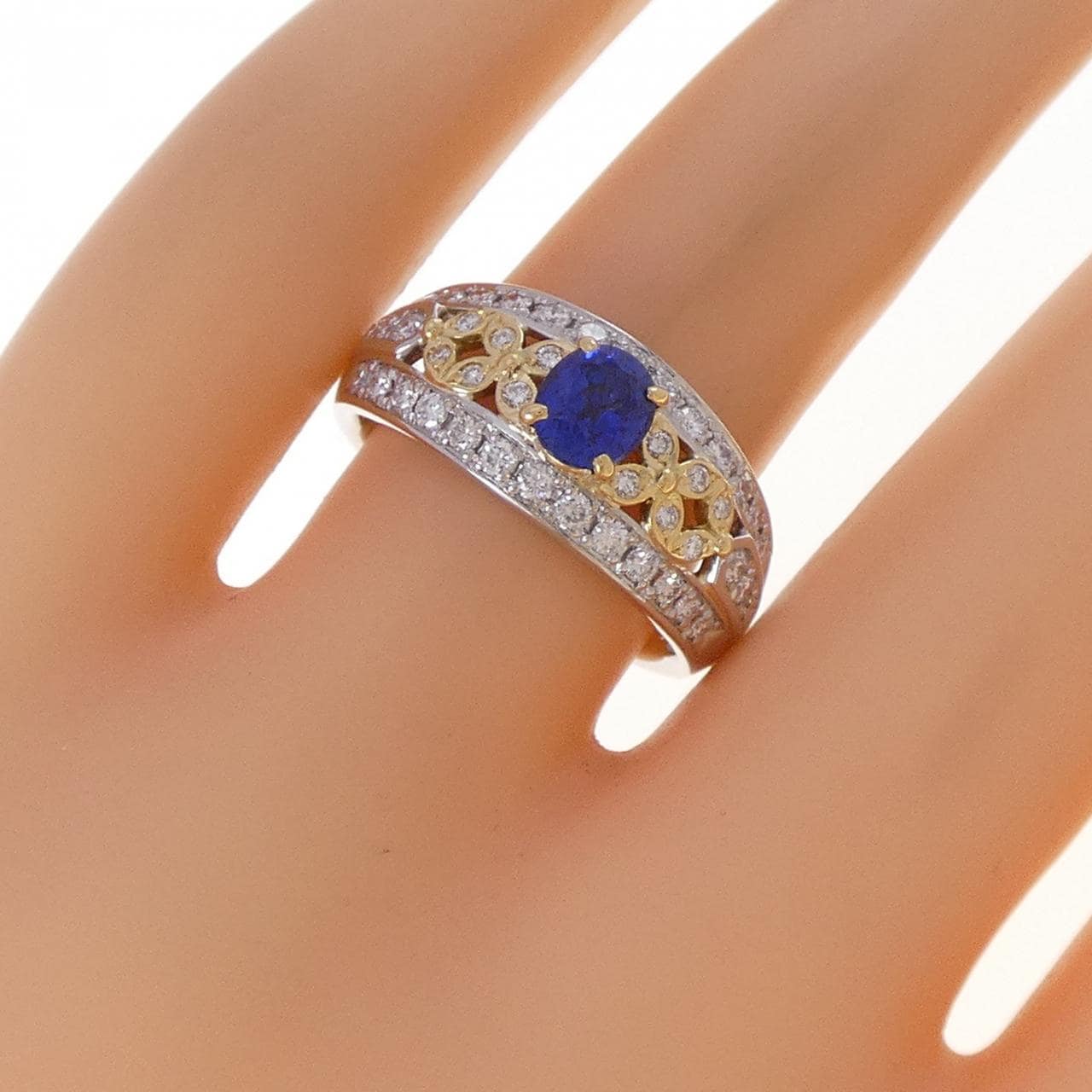 PT900/K18YG サファイヤ リング 0.73CT