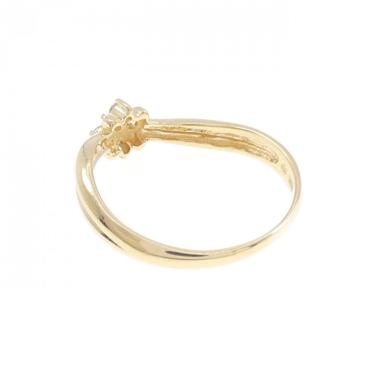 K18YG フラワー ダイヤモンド リング 0.05CT
